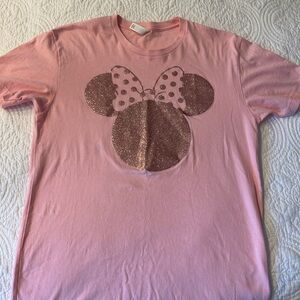 Womens Pink Glitter Mouse tee shirt